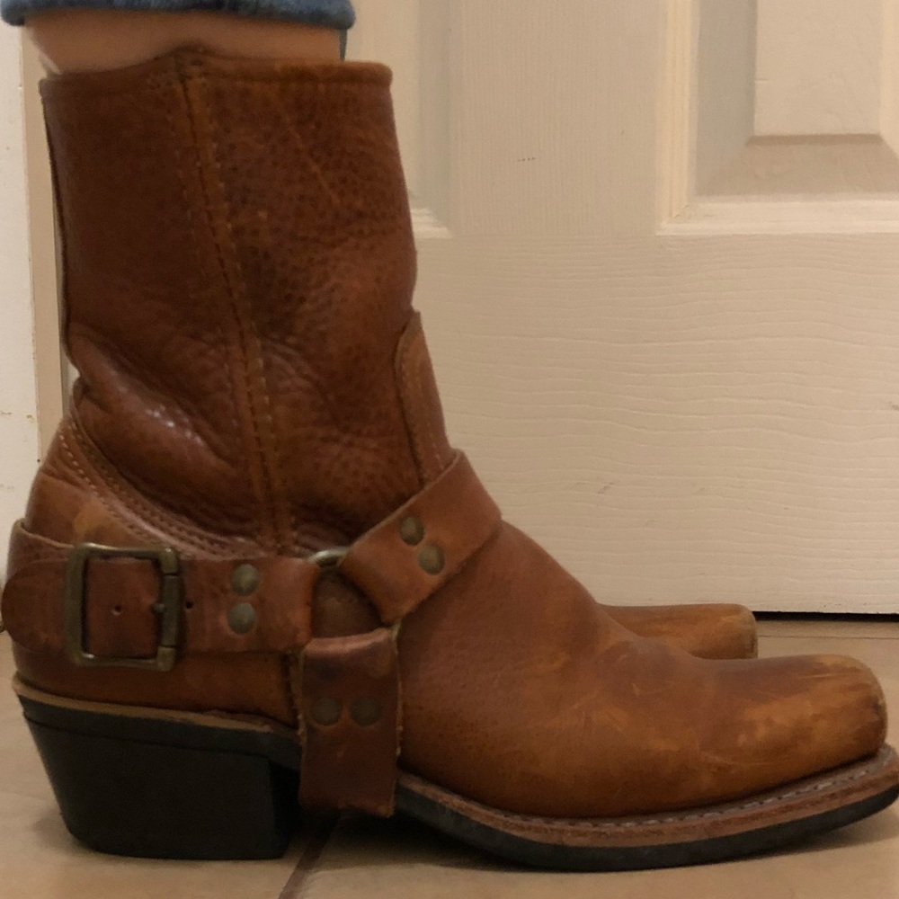 Frye ankle harness boot